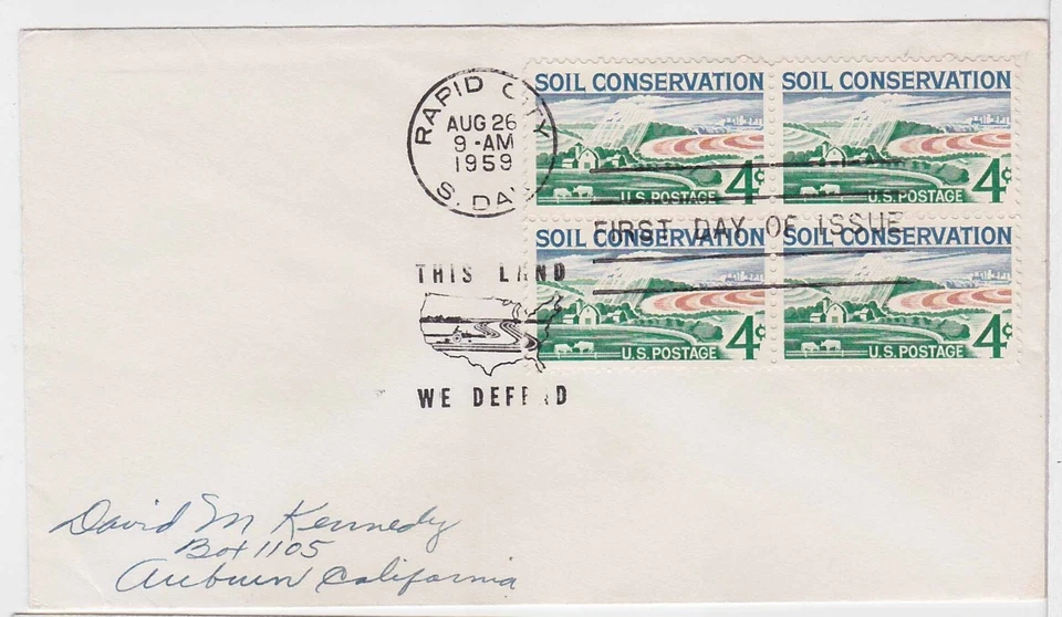 TurtlesTradingPost - Soil Conservation  - 1959 FDC #1133 Block of 4 - Image 1 of 1