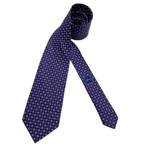 BRIONI XL Blue/Pink Geometric Silk LUXURY Tie HANDMADE ITALY - Picture 1 of 6