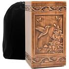 engmvwod Handmade Wooden Engraved Urn for Human Ashes 250lbs Adult Male Female