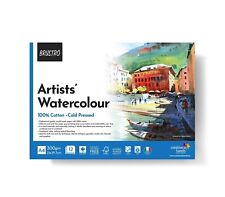 BRUSTRO Artist 100% Cotton Watercolour Pad Cold Pressed 300 GSM A4-12 Sheets