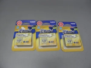 3 CUENTAS BROTHER P-TOUCH M-2312PK 1/2" M CINTA NEGRA IMPRESIÓN EN BLANCO - Imagen 1 de 1