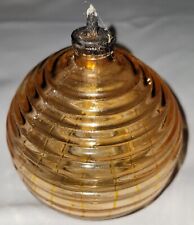 Vintage Lampe Berger Type Art Glass Oil Burner Lamp Metallic Orange 