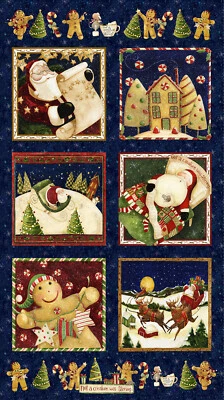 Gingerbread Christmas Digital 24in Quilt Panel Or Matching Fabric Your Choice - Image 1 of 3