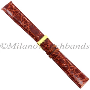 20mm Morellato Italy Tan Genuine Crocodile Padded Stitched Mens Band LONG 855 - Picture 1 of 3