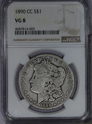 1890-CC Morgan Silver Dollar NGC VG8 - Image 1 of 2