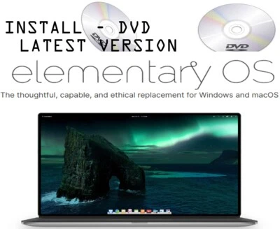 Elementary OS 7 - 32-Bit and 64-Bit DVD Set Same Day Shipping USA Laser Printed - Image 1 of 4