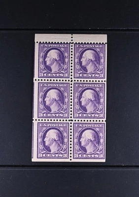 USA Scott # 501b Type i 1, Block of 6 Fine OG NH Stamps Cat $125 Booklet Pane - Image 1 of 2