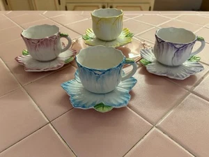 1992 The Bombay Co Spring Blossom Tea Cups & Saucers Tea Set 1838365 8 Pc Set Pr - Picture 1 of 5