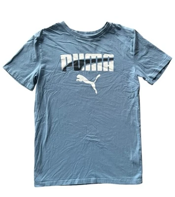 Puma мальчиков молодежный размер большой (L) 14-16 Puma логотип светло-синий футболка футболка - Изображение 1 из 4