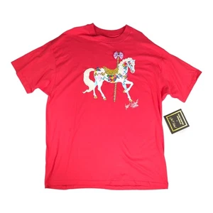 Vtg Joan Studwell Carousel Horse 1996 Pink T-Shirt | Hanes Single-Stitch XXL USA - Picture 1 of 11