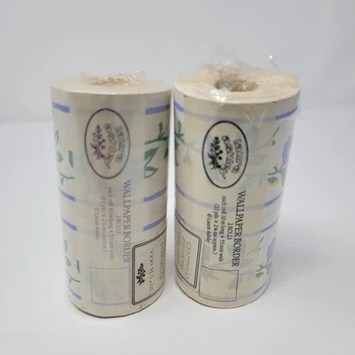 Laura Ashley Home Wallpaper Border 150862 Serenade Sapphire White Blue 10Mx110mm - Image 1 of 4