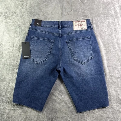 True Religion Ricky SN необработанный кромки мужской Jorts синий гармоничный стирка шорты (30) $119 - Изображение 1 из 4