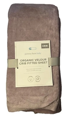 Sábana Ajustable Pottery Barn Baby Terciopelo Orgánico Cuna_Púrpura Suave_Nueva_T#A Foto 1 de 4
