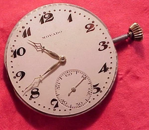 Antique 43MM Movado15 JEWELS HUNTING MOVEMENT POCKET WATCH RUNS ON WINDING - Picture 1 of 7