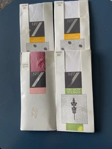 No 7 Vintage Stockings New In Box x 4 Plus 1 Pair Girls Sheer Tights Age 8-11 - Picture 1 of 4