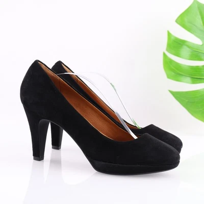 Zapato de salón Clarks para mujer Delsie Bliss talla 10 M negro gamuza plataforma tacón apilado Foto 1 de 4