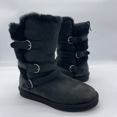 Botas UGG Becket 1005380 para mujer talla 9 media pantorrilla negras piel de oveja forro de lana Foto 1 de 4