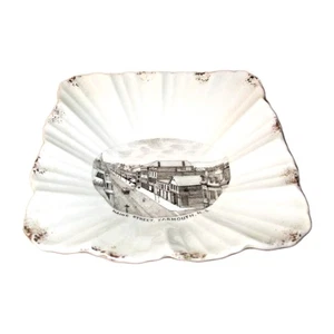 Vtg Yarmouth N.S. Towns Main Street Ash / Trinket Tray 48 Accented w/ Gold Leaf - Picture 1 of 11