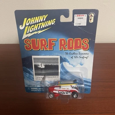 Johnny Lightning Surf Rods Banzai Boys 2000 Ford cupé Hot Rod blanco y rojo Foto 1 de 4