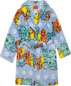 Boy's Pokemon, Pikachu and Characters Plush Soft Fleece Blue Bathrobe, Robe - Picture 1 of 6