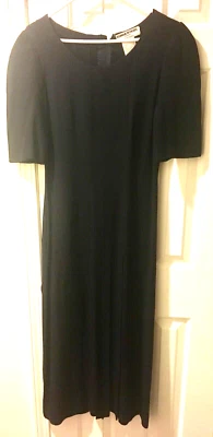 Vestido midi negro vintage SONIA RYKIEL París Francia talla 8-10 plisados para mujer francesa Foto 1 de 4
