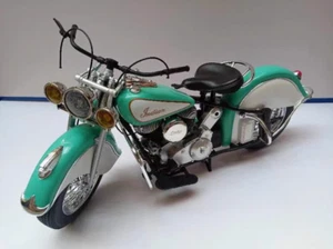Modellino simulazione lega pressofusa verde moto indiana vintage scala 1:6 classico - Foto 1 di 4