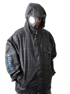 Boys Jacket Goggle Waterproof iPod Hooded Rain Coat Black To School Location Jkt - Image 1 of 4