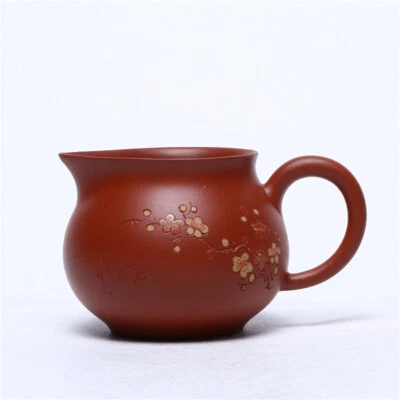 Jarra tallada con flores real Yixing Zisha Zhu arcilla taza justa accesorios de té Foto 1 de 4