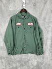 Friday The 13th Jason Voorhees Camp Crystal Lake Button Up Shirt Large Green
