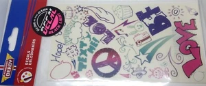 Pinewood Derby Car Hippy, Peace and Love Glow in the Dark Black Light Decals - Picture 1 of 2