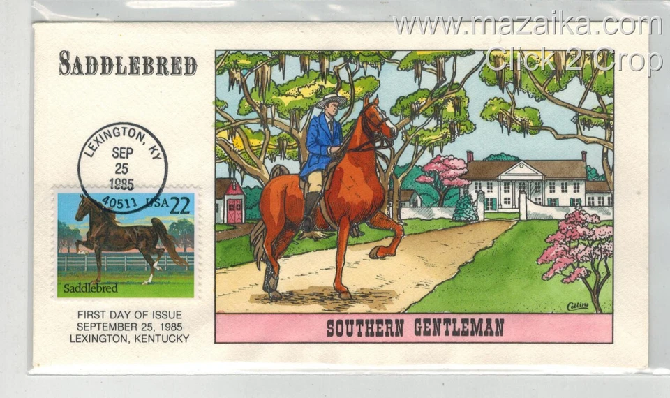 COLLINS HANDPAINTED LEXINGTON KENTUCKY 2157 SADDLEBRED HORSE SOUTHERN GENTLEMAN - Image 1 of 1