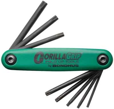 BONDHUS Allen Key Set Gorilla Grip Hex Fold Up Torx  8pcs TX9-40 TF8 12634 - Image 1 of 3