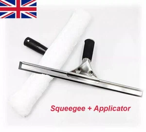 14" Professional Window Cleaning Equipment Glass Rubber Squeegee Blade + Cleaner - Picture 1 of 16