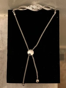 BRAND NEW *FABULOUS* KAY Jewelers Sterling Silver Diamond Accent “BOLO” Bracelet - Picture 1 of 6