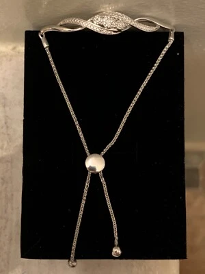 NUEVO *FABULOSO* KAY Jewelers Plata Esterlina Diamante Acento Pulsera “BOLO” Foto 1 de 4