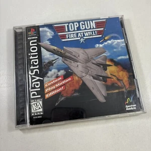 Top Gun Fire At Will (Sony PlayStation 1) Etiqueta Negra CIB Completo Ps1 One - Imagen 1 de 3