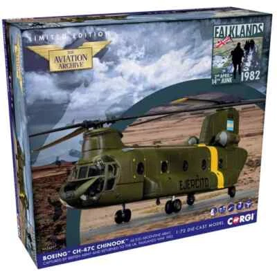 Boeing CH-47C Chinook AE-520, F. Force Argentina, Le Falkland 1982, 1:72 Corgi - Immagine 1 di 4
