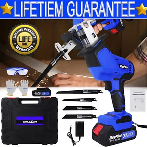 Electric Cordless Reciprocating Saw Handheld Metal Plastic Wood Cutting&4 Blades - Picture 1 of 24