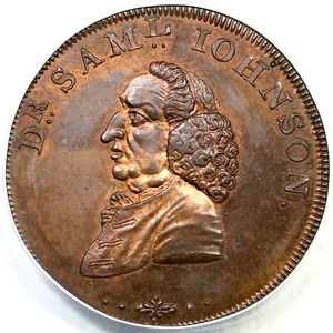 1796 D&H-18 ANACS MS 60 RB Gr Britain Staffordshire Litchfield Conder Token - Picture 1 of 3