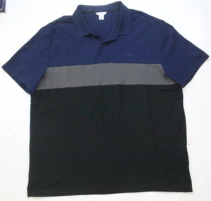 XL Calvin Klein Azul Gris Negro Polo Manga Corta Extra Grande Algodón WS389 - Imagen 1 de 6