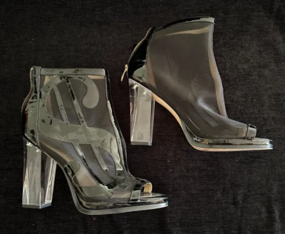 Vestido KATY PERRY The Richie Negro Signo de Dólar Malla 4" Tacones Altos Talla 10 Foto 1 de 4