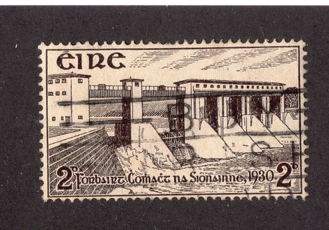 Ireland 1930 2p lack brown Hydroelectric Station, Scott 83 used, value = $2.75 Cover