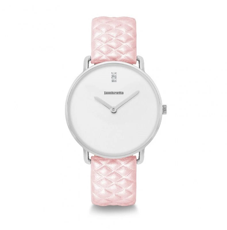 Lambretta "Giulia 34 Uno" Steel Quartz White Pink Leather Women's Watch - Image 1 of 1
