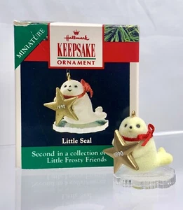1990 Hallmark-LITTLE SEAL-2nd of 4 Little Frosty Friends Coll-Miniature Ornament - Picture 1 of 5
