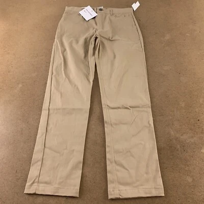 Calça chino skinny elástica cáqui tamanho 14 uniforme escolar aprovada nova com etiquetas - Imagem 1 de 4