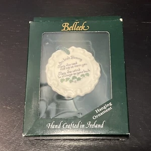 Belleek handgefertigtes hängendes Porzellanornament irischer Segen - Neu im Karton - Bild 1 von 3