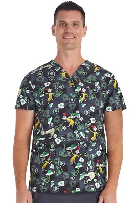 Dr. Seuss Cherokee Scrubs Tooniforms Unisex V Neck Top TF687 SEDS - Image 1 of 4