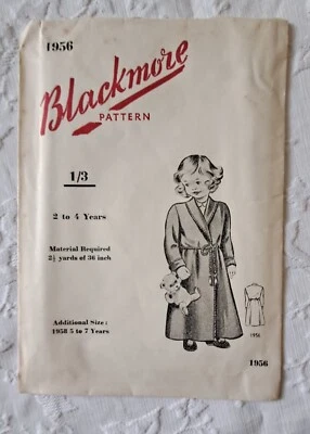 1950s Blackmore Paper Sewing Dress Pattern Dressing Gown  2-4 Years Girls  - Image 1 of 2