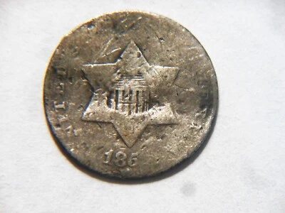 1851?, 1852? or 1853? AG Silver 3 Cent Piece,  Nice *Low Priced*  Vintage Coin - Image 1 of 4