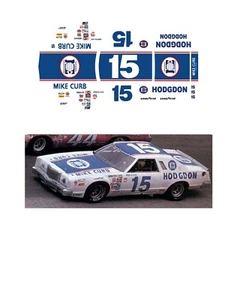 #15 HODGDON Bobby Allison 1979 1/64 scale WATER SLIDE decal AFX Tyco Auto world - Picture 1 of 1
